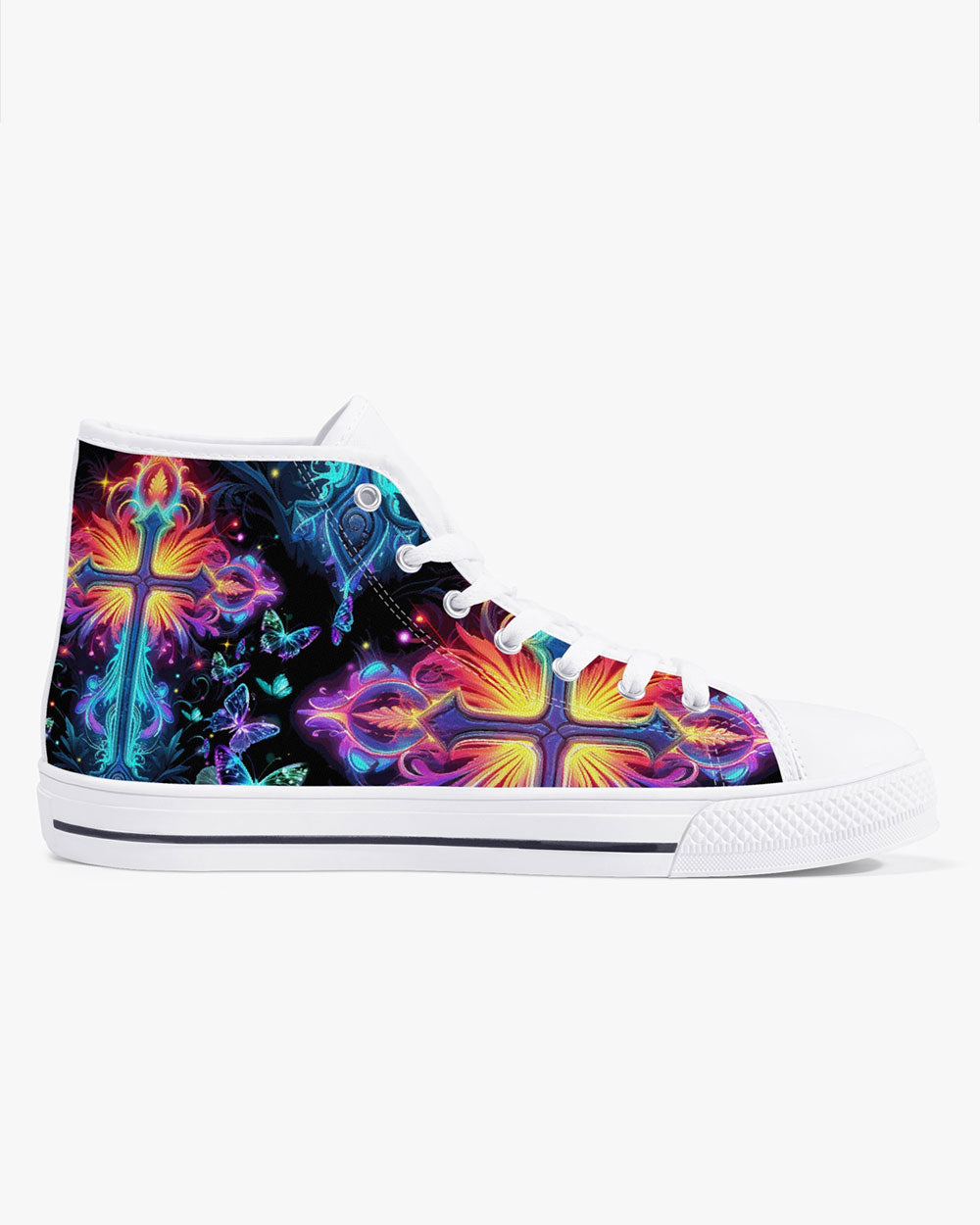 Faith Is Seeing Light With Your Heart High Top Canvas Shoes - Tytm3006235