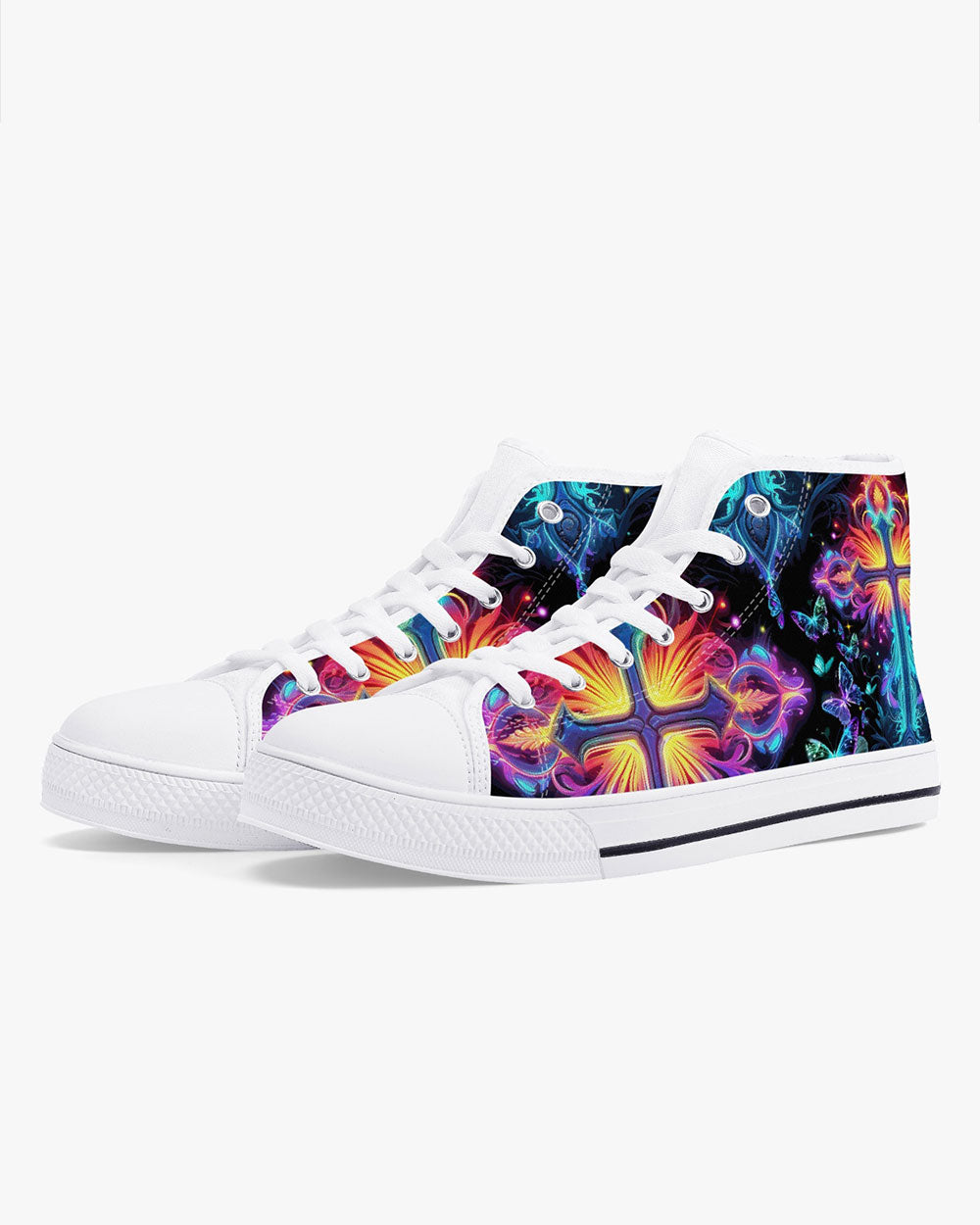 Faith Is Seeing Light With Your Heart High Top Canvas Shoes - Tytm3006235