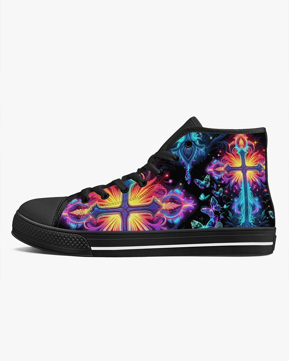 Faith Is Seeing Light With Your Heart High Top Canvas Shoes - Tytm3006235