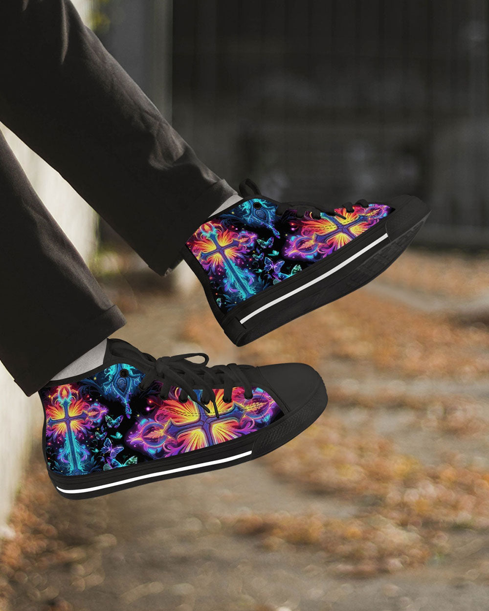 Faith Is Seeing Light With Your Heart High Top Canvas Shoes - Tytm3006235