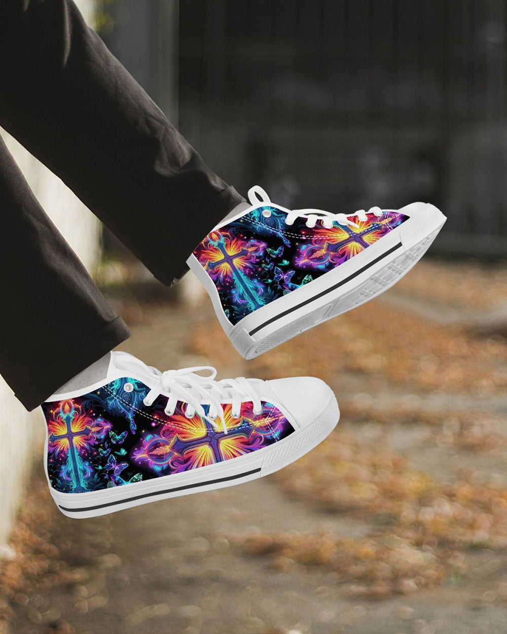 Faith Is Seeing Light With Your Heart High Top Canvas Shoes - Tytm3006235