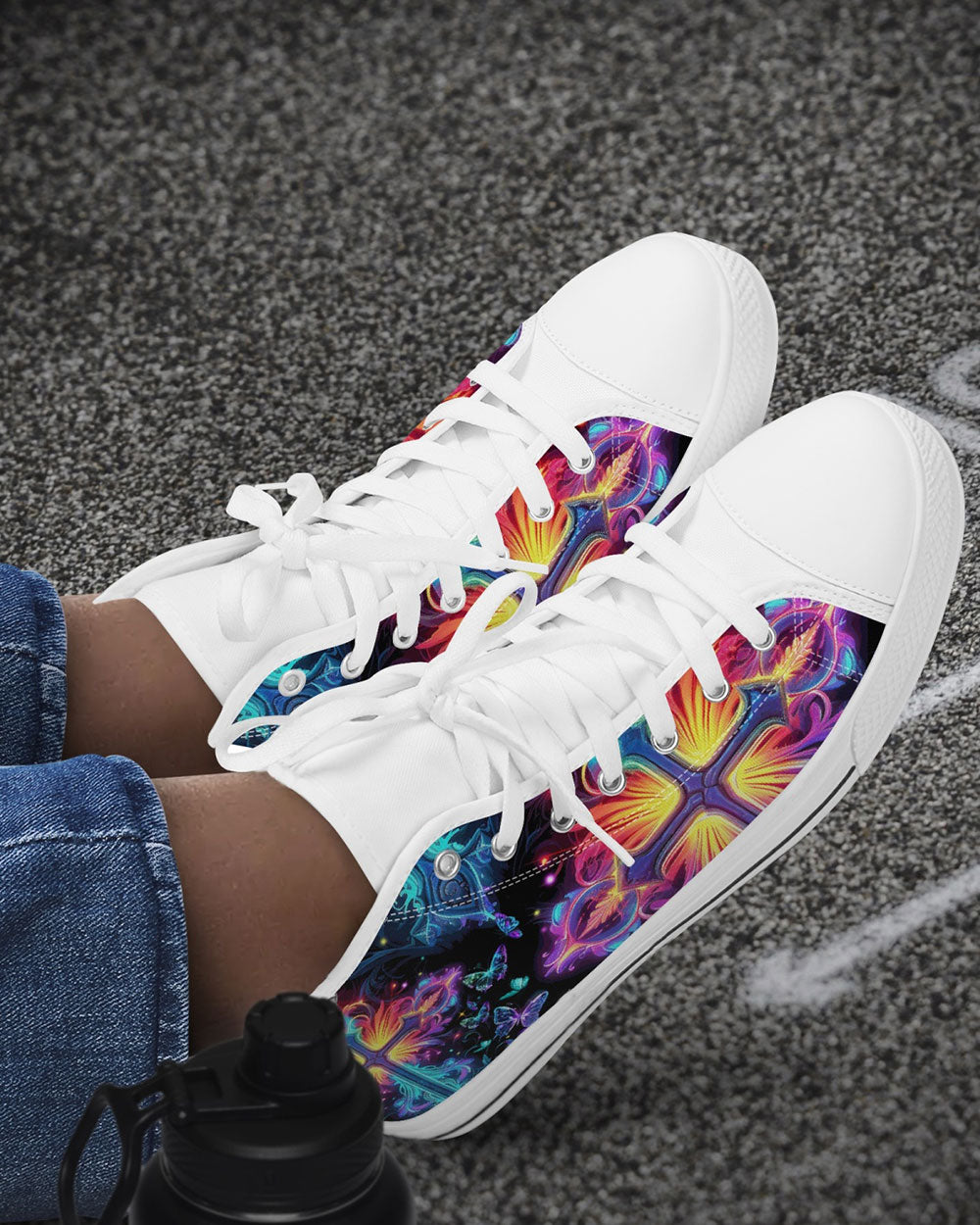 Faith Is Seeing Light With Your Heart High Top Canvas Shoes - Tytm3006235