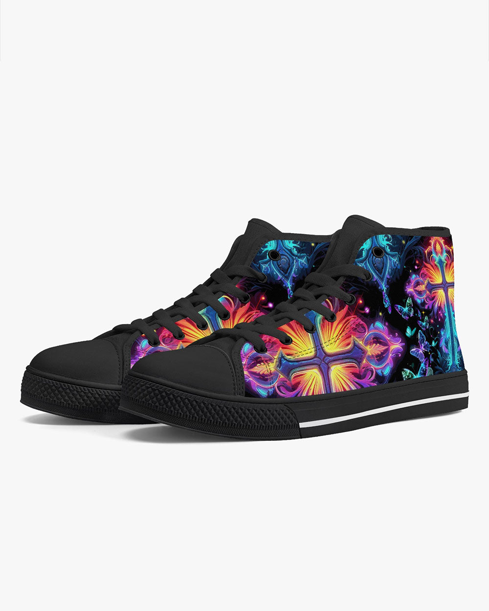 Faith Is Seeing Light With Your Heart High Top Canvas Shoes - Tytm3006235