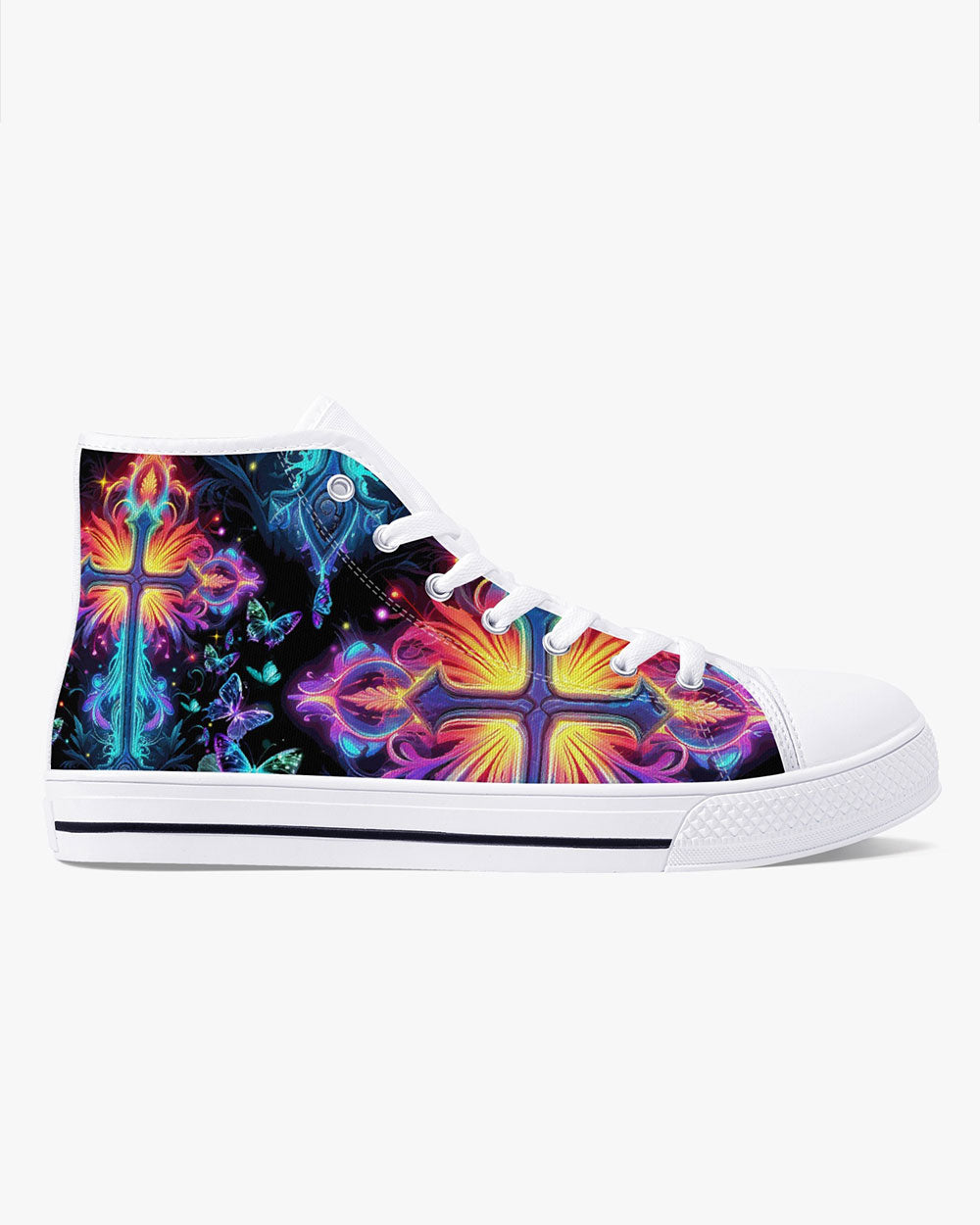 Faith Is Seeing Light With Your Heart High Top Canvas Shoes - Tytm3006235