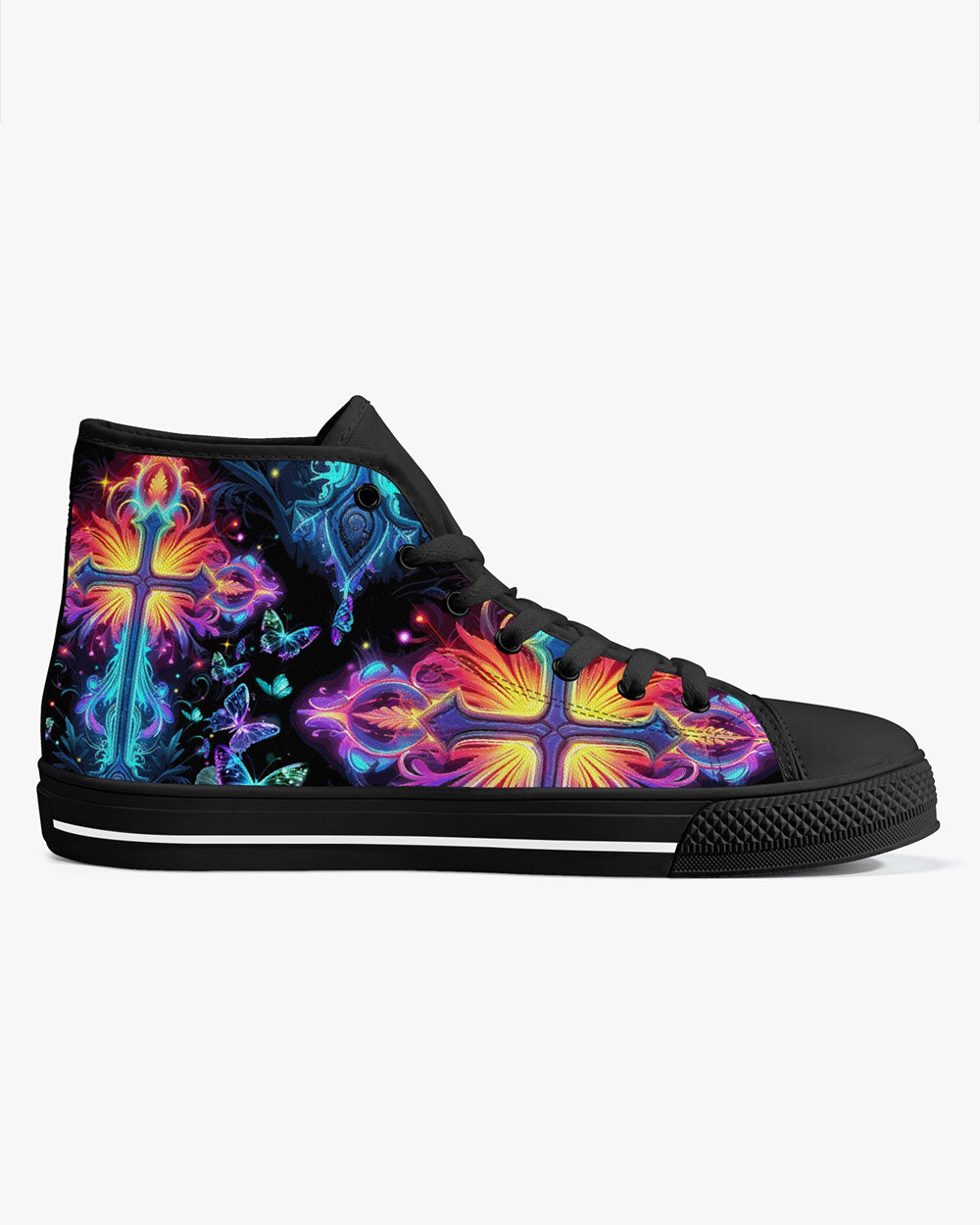 Faith Is Seeing Light With Your Heart High Top Canvas Shoes - Tytm3006235