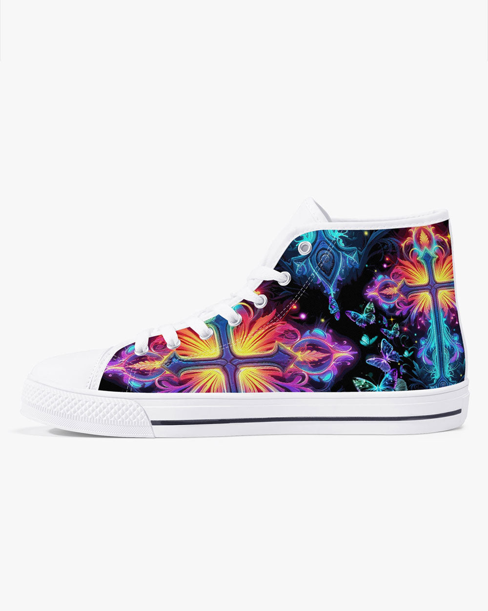 Faith Is Seeing Light With Your Heart High Top Canvas Shoes - Tytm3006235