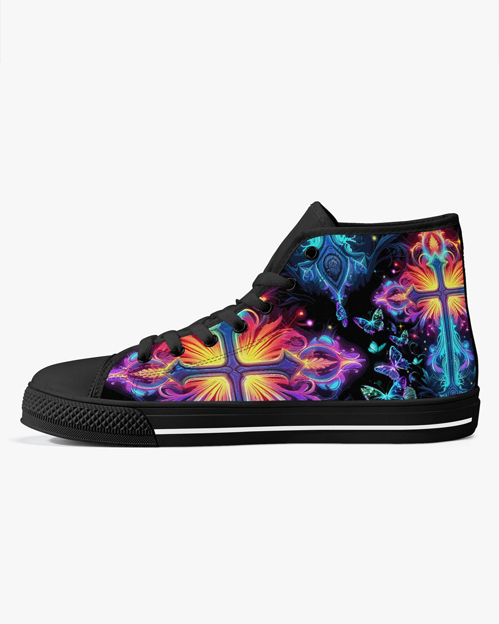 Faith Is Seeing Light With Your Heart High Top Canvas Shoes - Tytm3006235