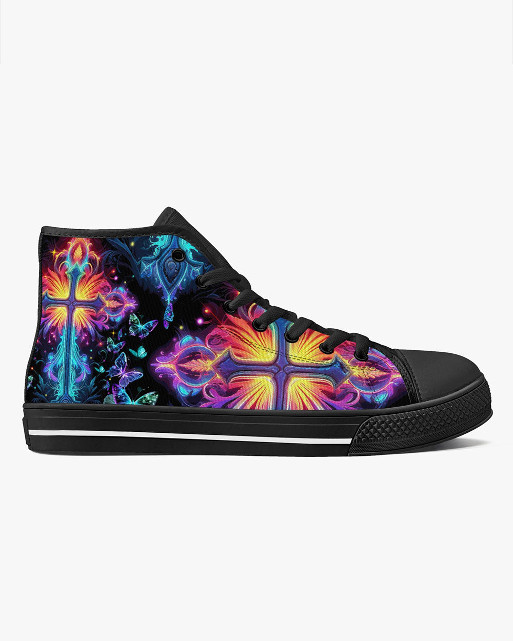 Faith Is Seeing Light With Your Heart High Top Canvas Shoes - Tytm3006235