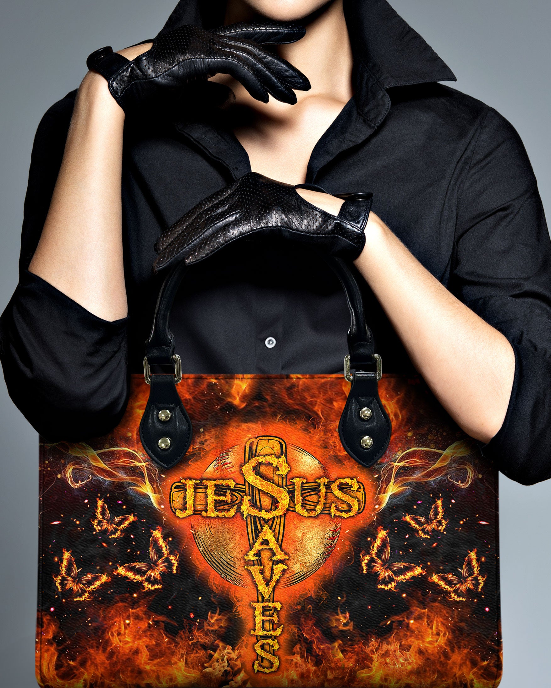 Jesus Saves Leather Handbag - Yhdu1806241