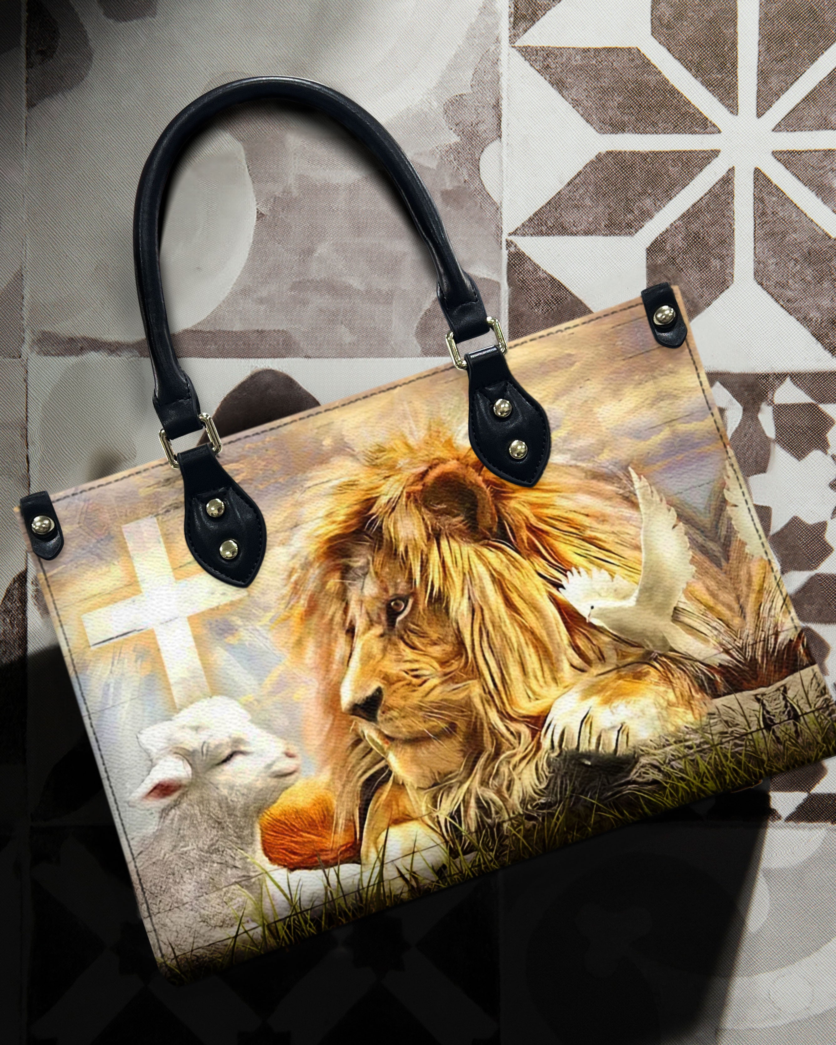 Lion Cross Lamb Leather Handbag - Yhdu3008244