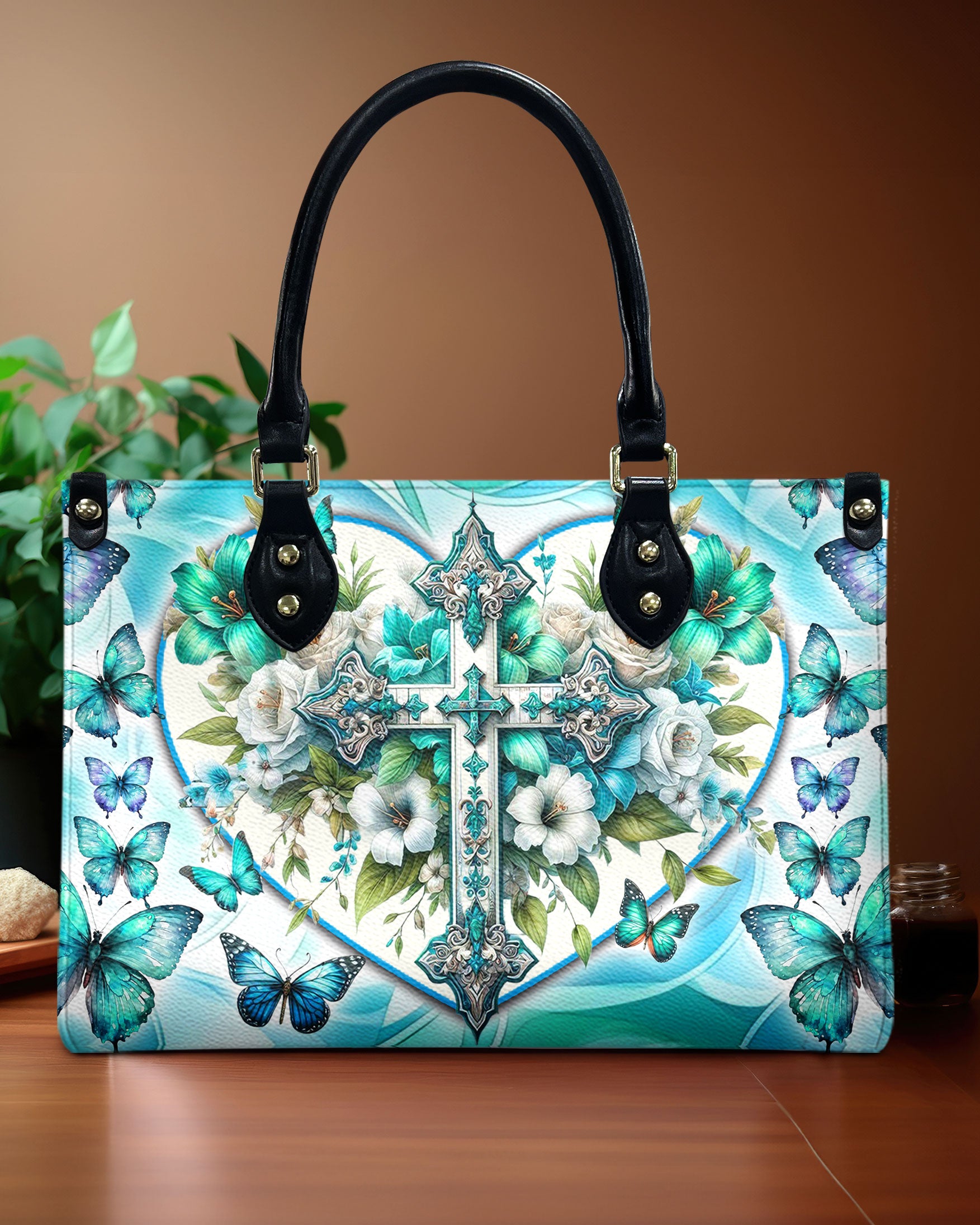 Cross Butterflies Leather Handbag - Yhdu2805244