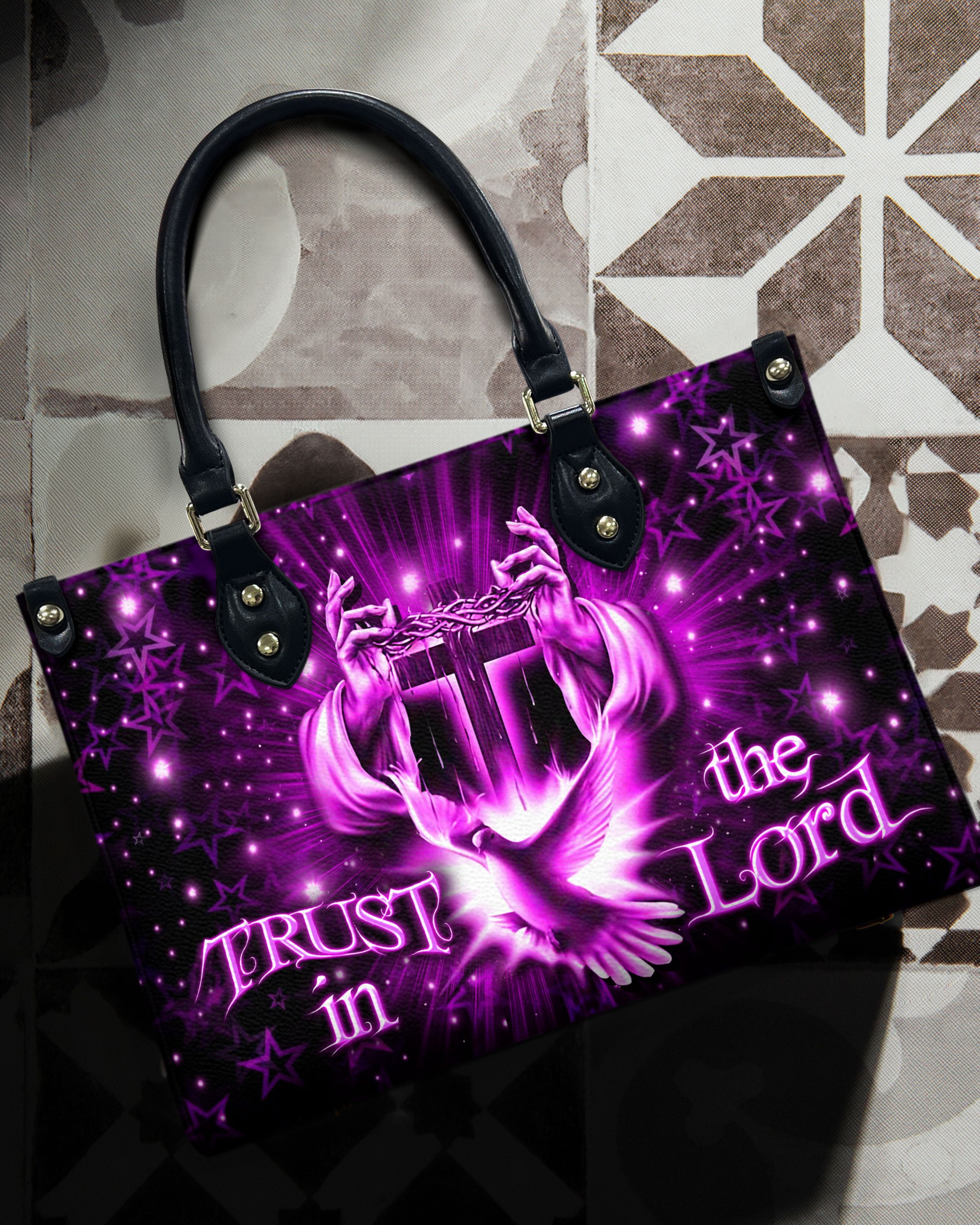 Trust In The Lord Leather Handbag - Yhdu0910244