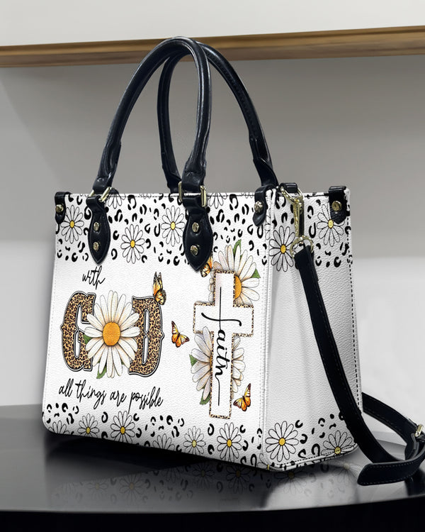 With God All Things Are Possible Leather Handbag - Yhdu1106244