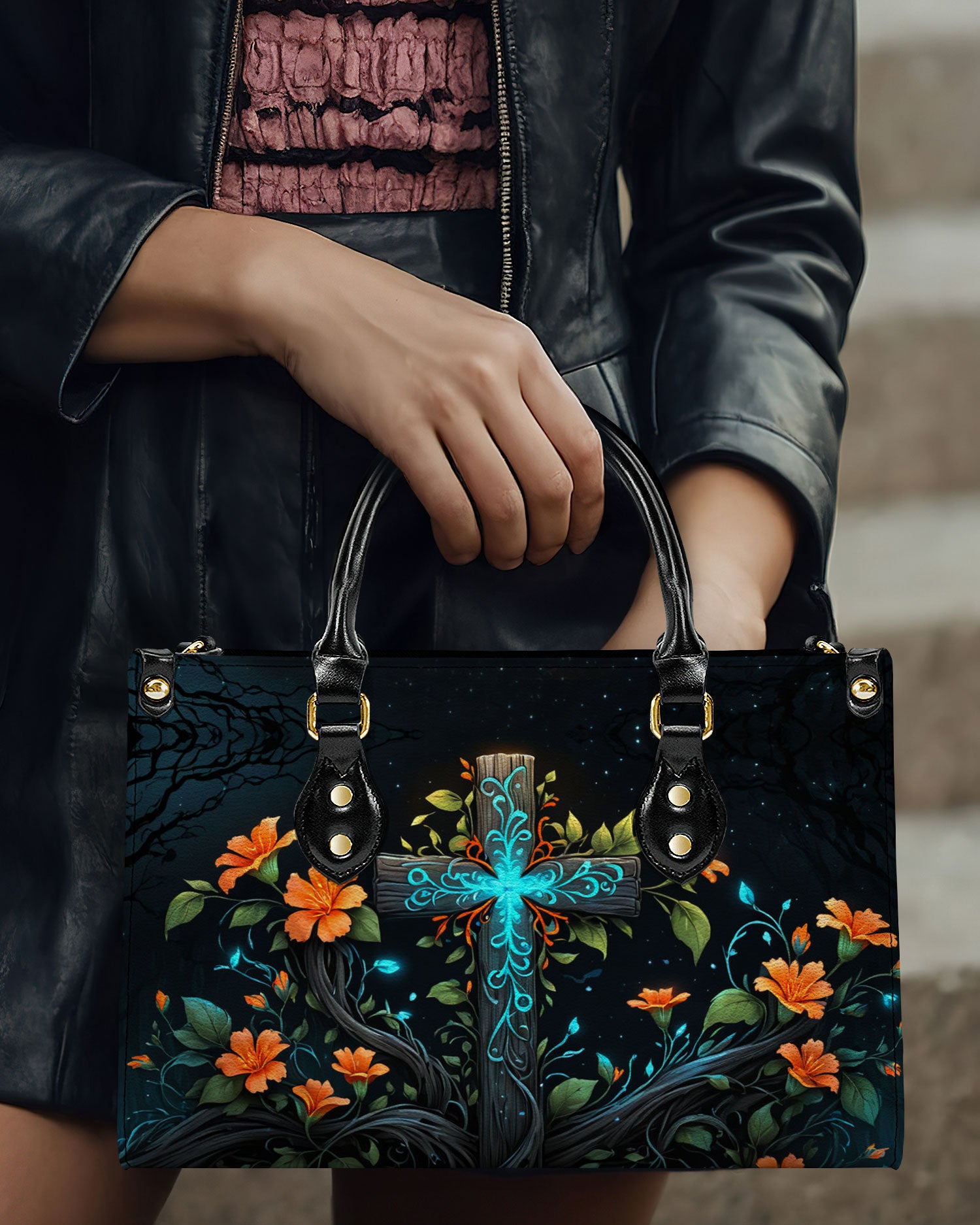 Faith Flower Leather Handbag - Yhdu1408244