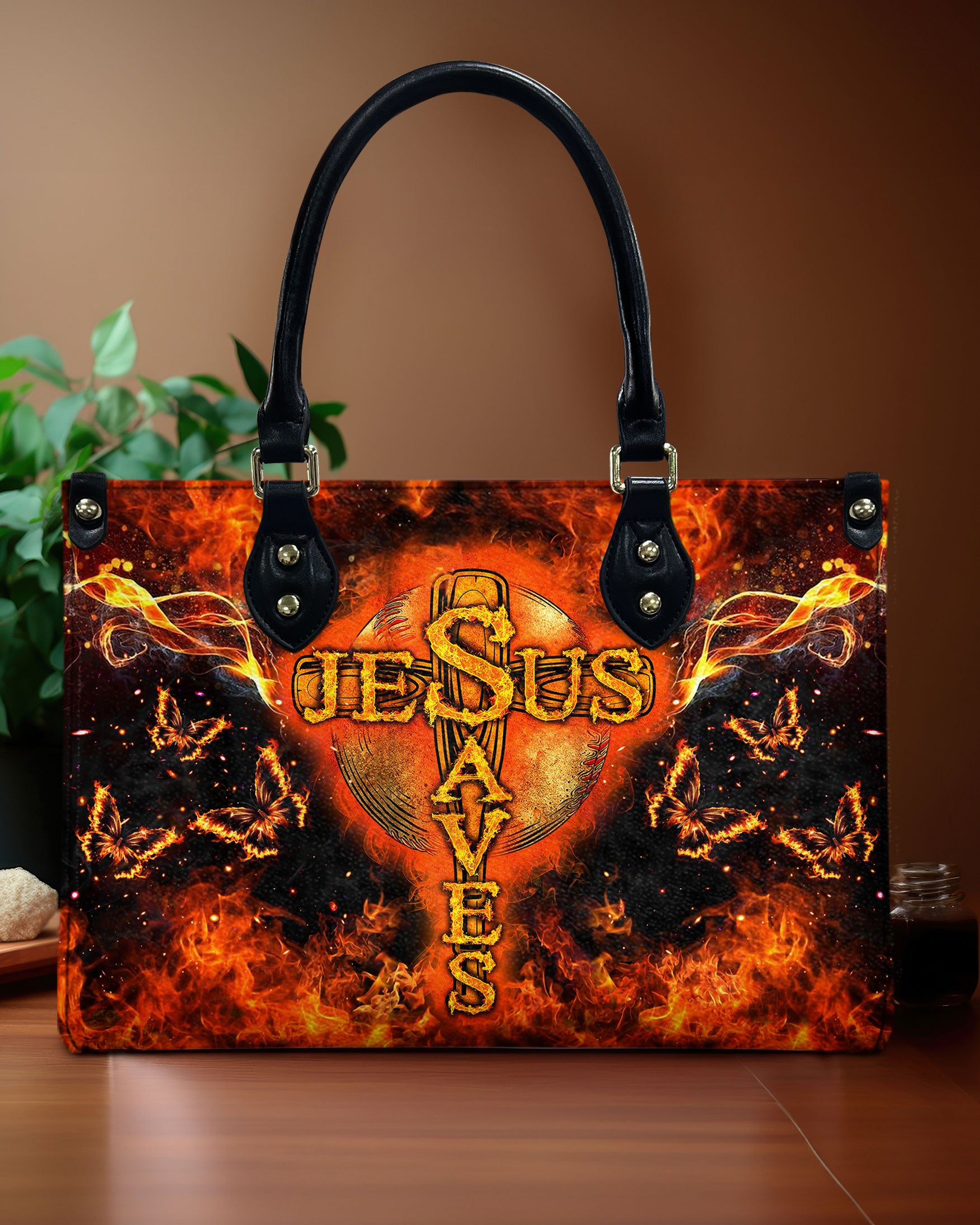 Jesus Saves Leather Handbag - Yhdu1806241