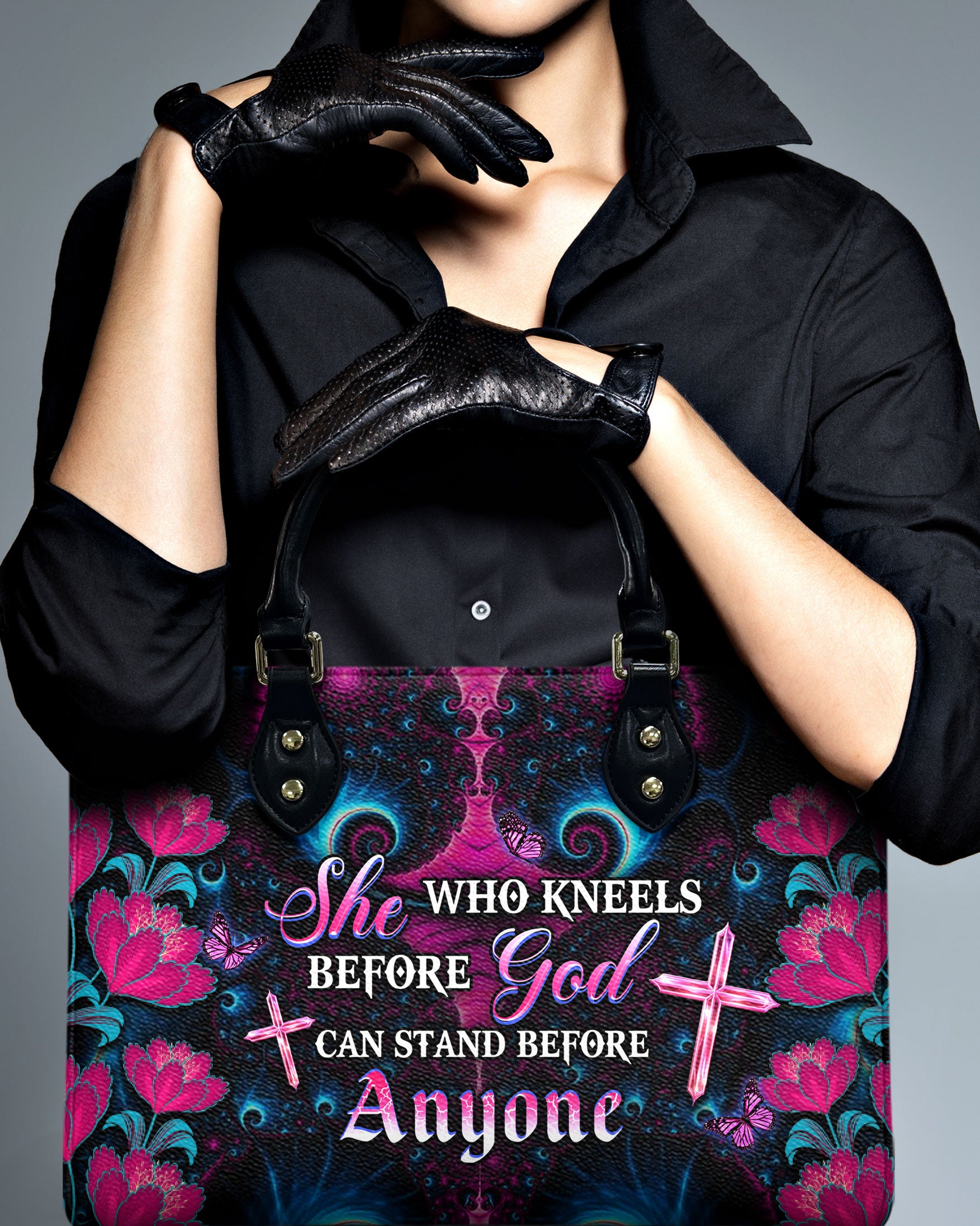 She Who Kneels Before God Leather Handbag - Yhdu2503241