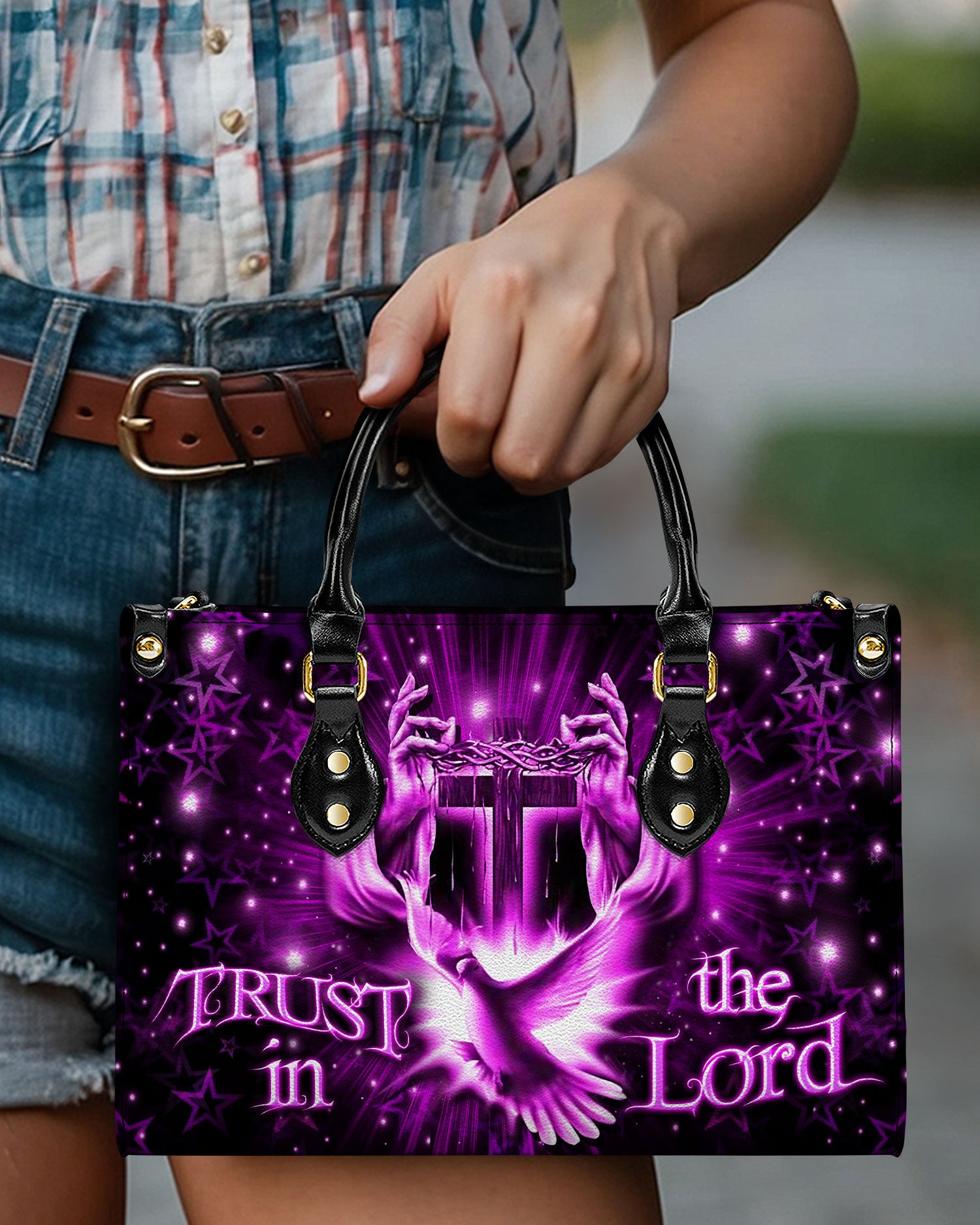 Trust In The Lord Leather Handbag - Yhdu0910244