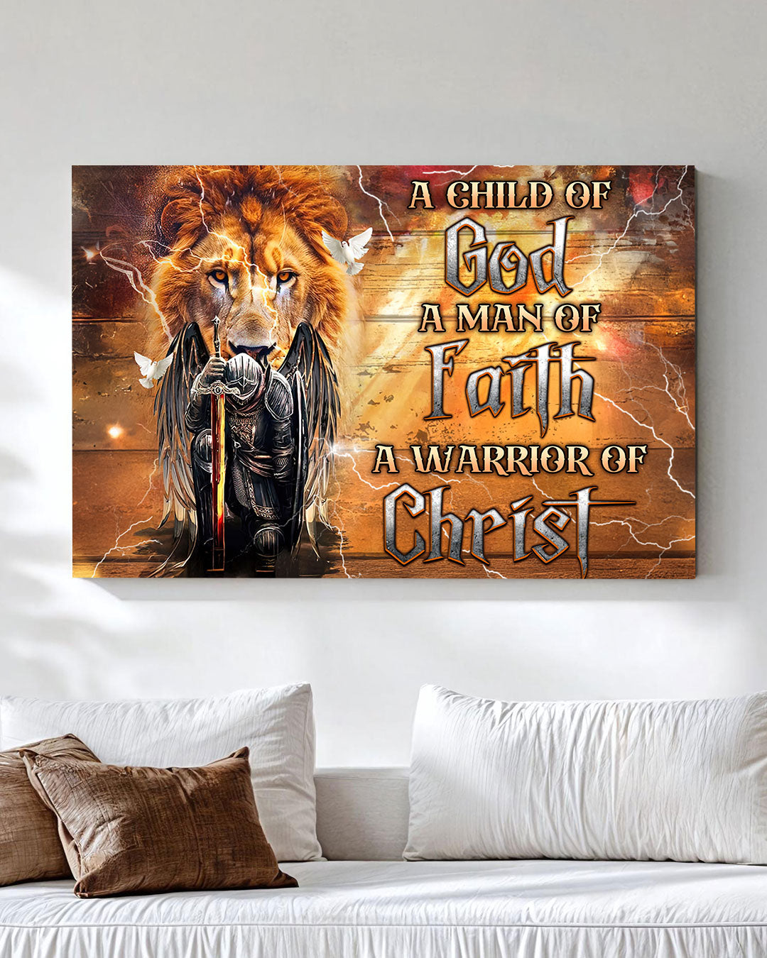 Personalized A Warrior Of Christ Lion Canvas - Tlnz1601253