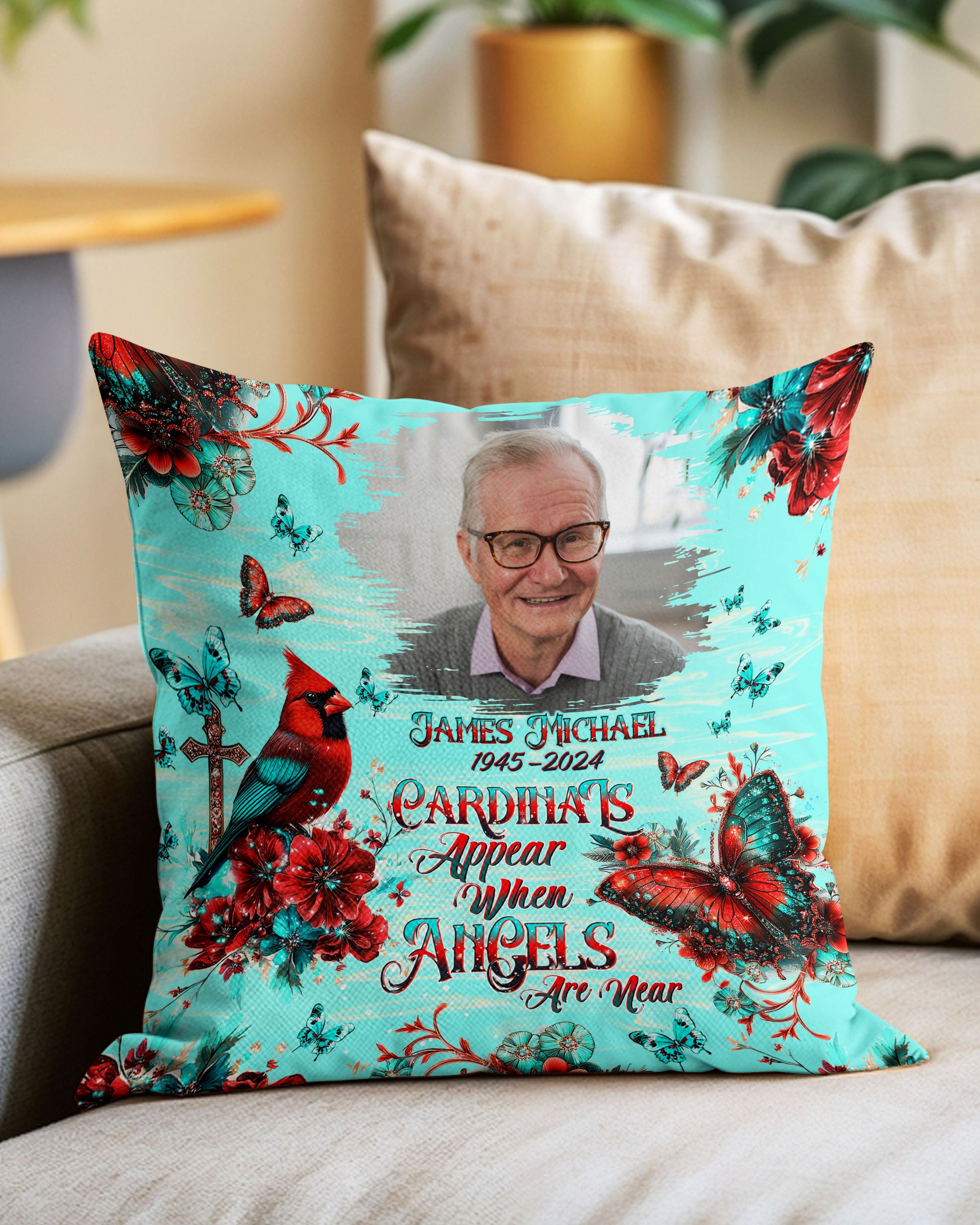 Personalized When Cardinals Appear Angels Are Near Pillow - Tltw2512245