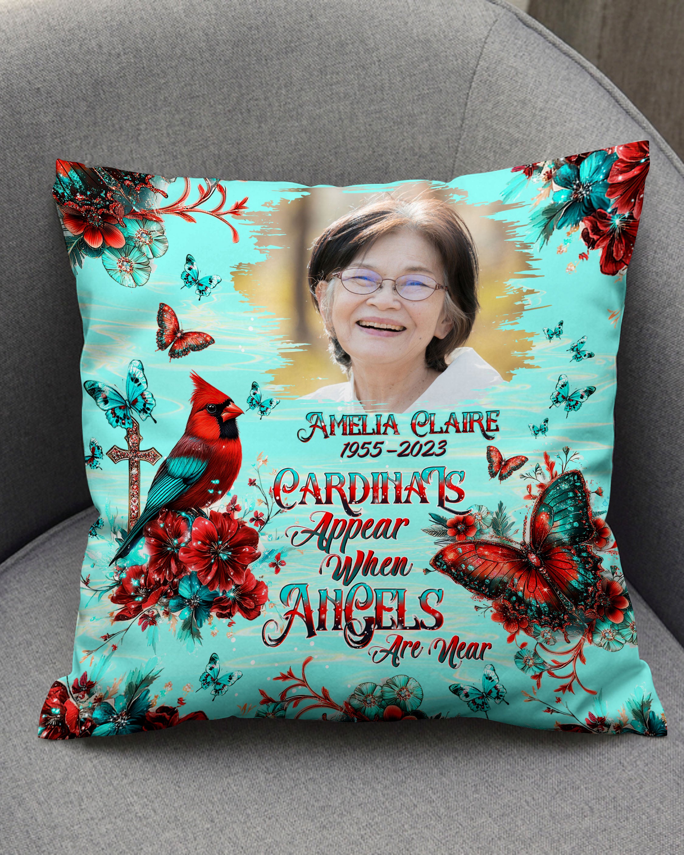 Personalized When Cardinals Appear Angels Are Near Pillow - Tltw2512245