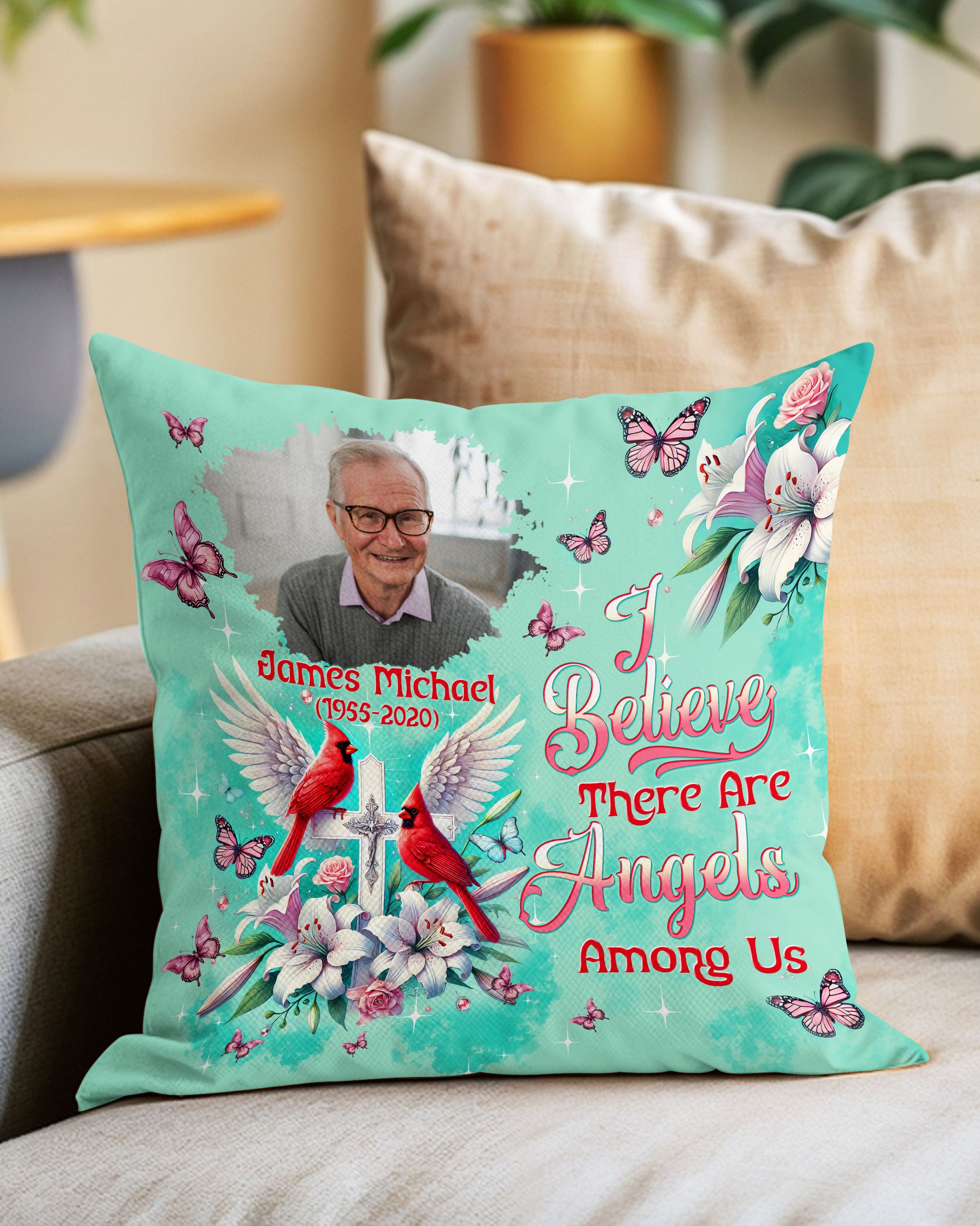 Personalized I Believe There Are Angels Among Us Cardinal  Pillow - Tltw0802254