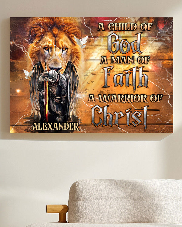 Personalized A Warrior Of Christ Lion Canvas - Tlnz1601253