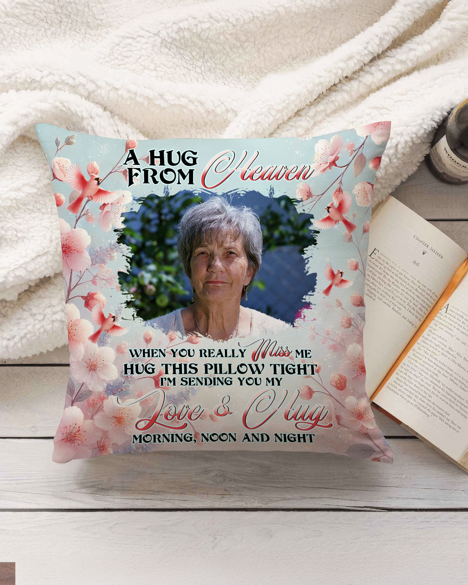 Personalized A Hug From Heaven Cardinal Pillow  - Tlnz1302254