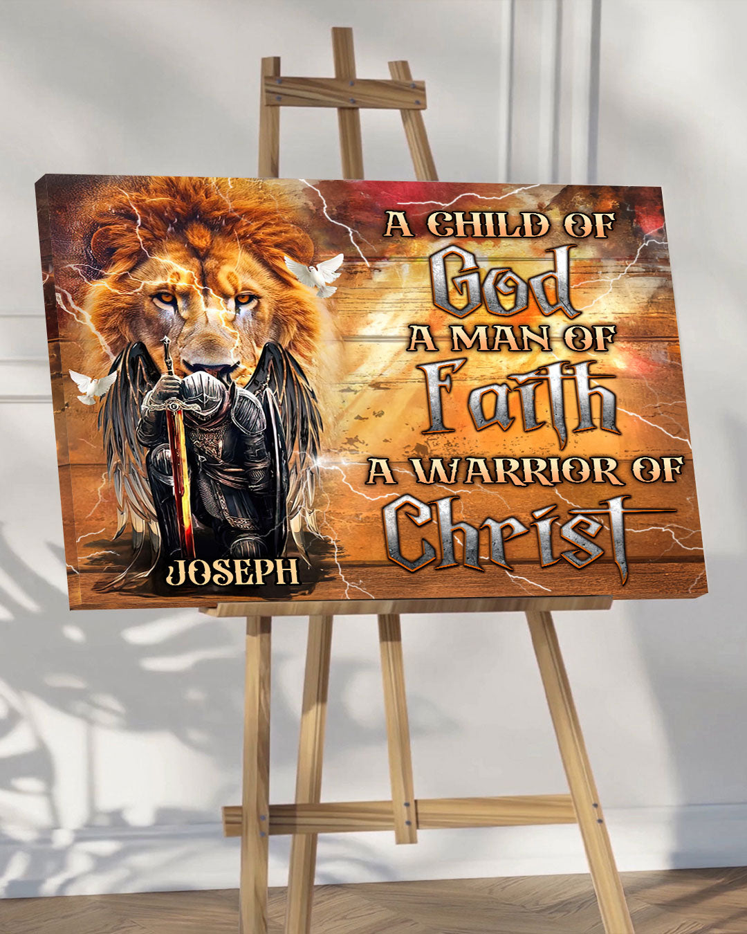 Personalized A Warrior Of Christ Lion Canvas - Tlnz1601253