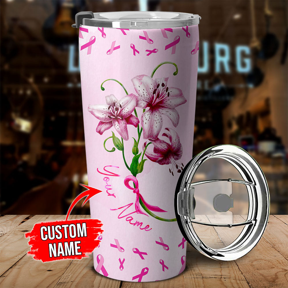 Personalized Breast Cancer Awareness Tyler Lily Tumbler - Tr2308214ki