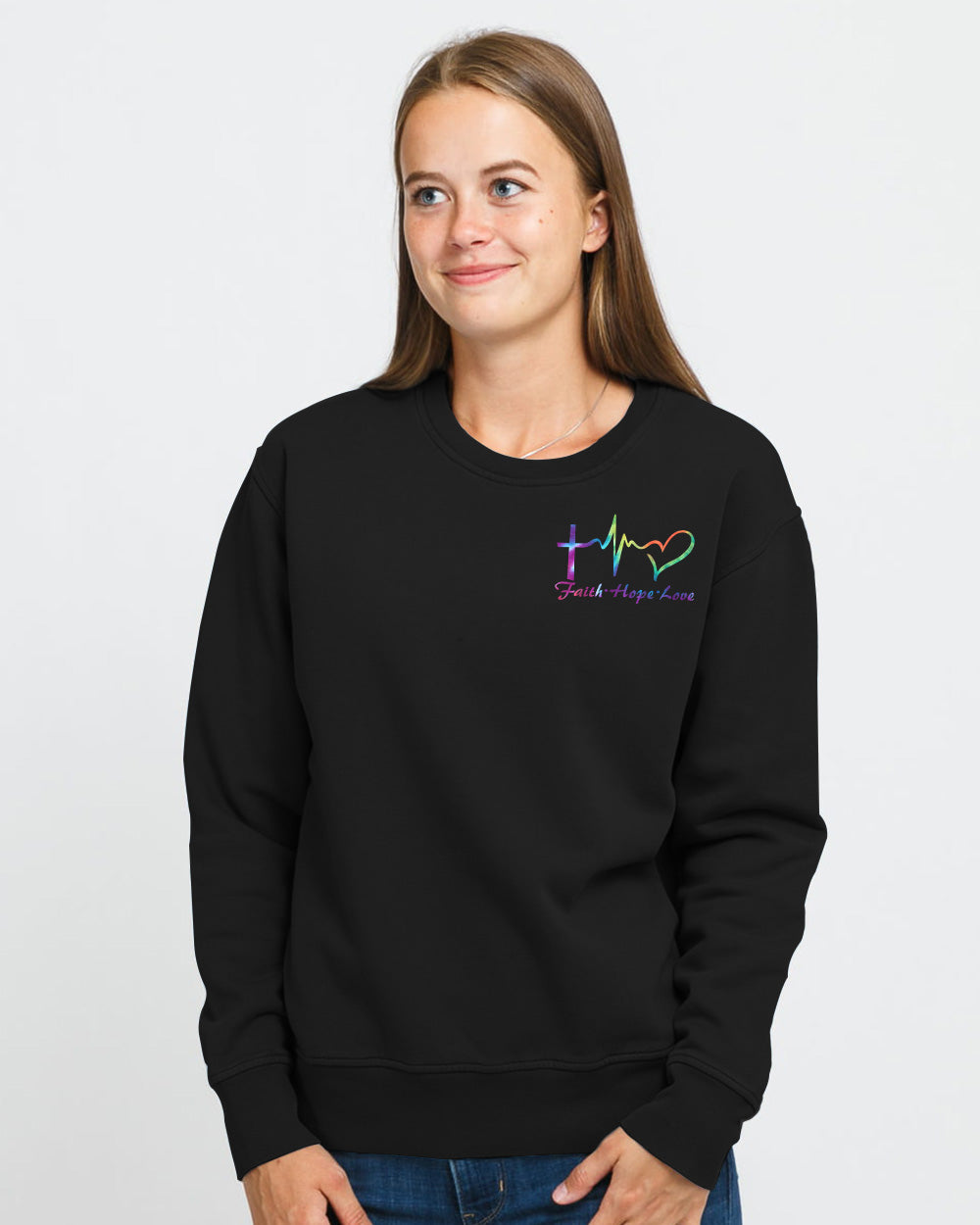 Faith Over Fear Wings Colorful Women's Christian Sweatshirt