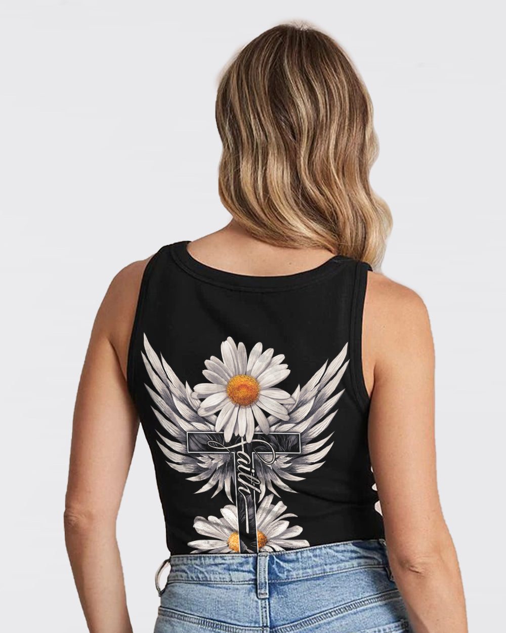 Daisy Wings Cross Faith Women's Christian Tanks