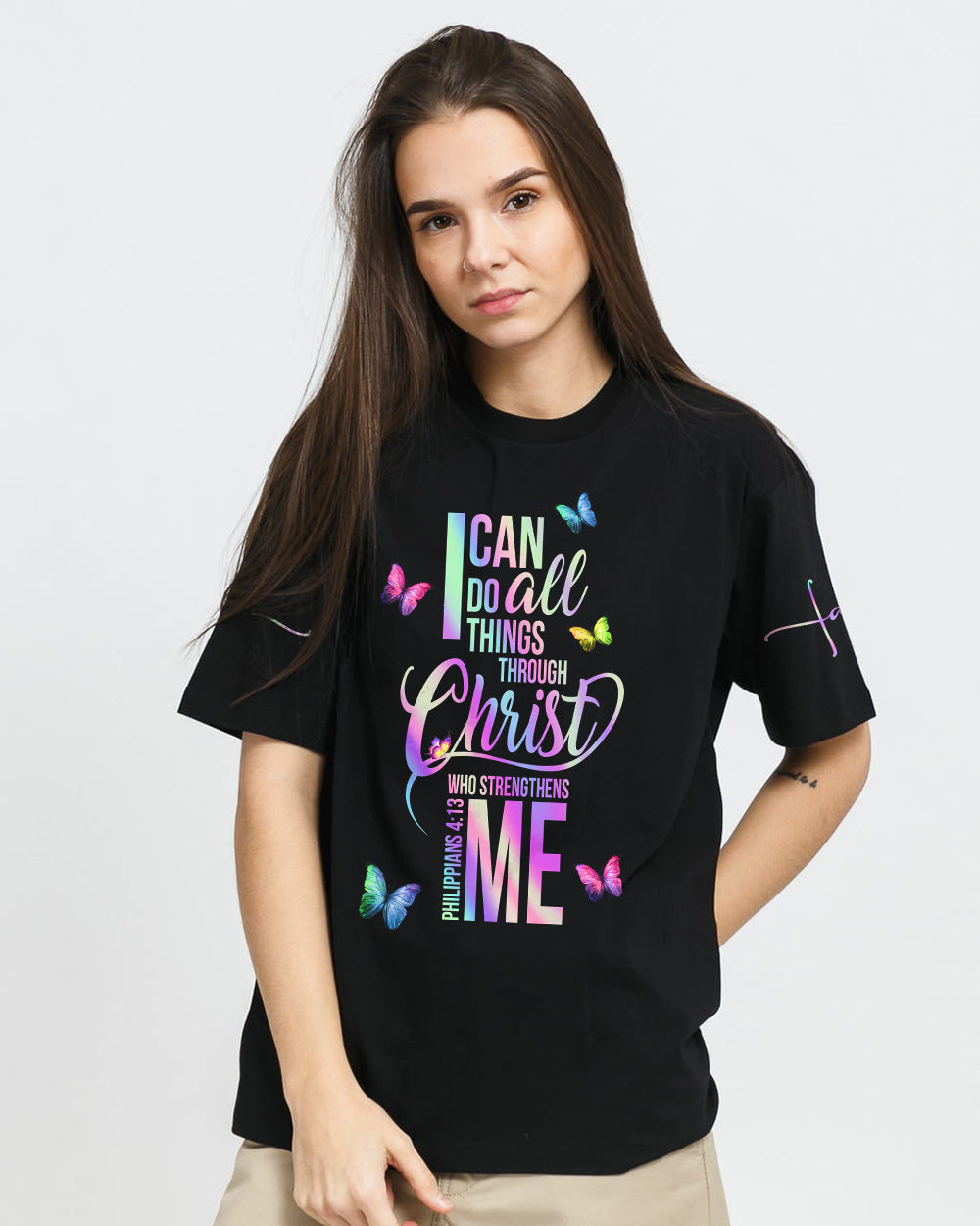 I Can Do All Things Butterfly Women's Christian Tshirt