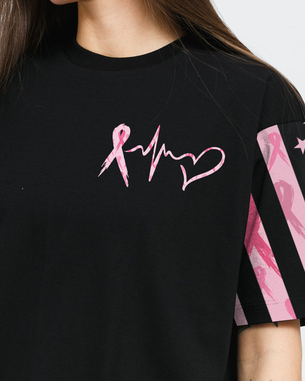 Fight Flag Women's Breast Cancer Awareness Tshirt