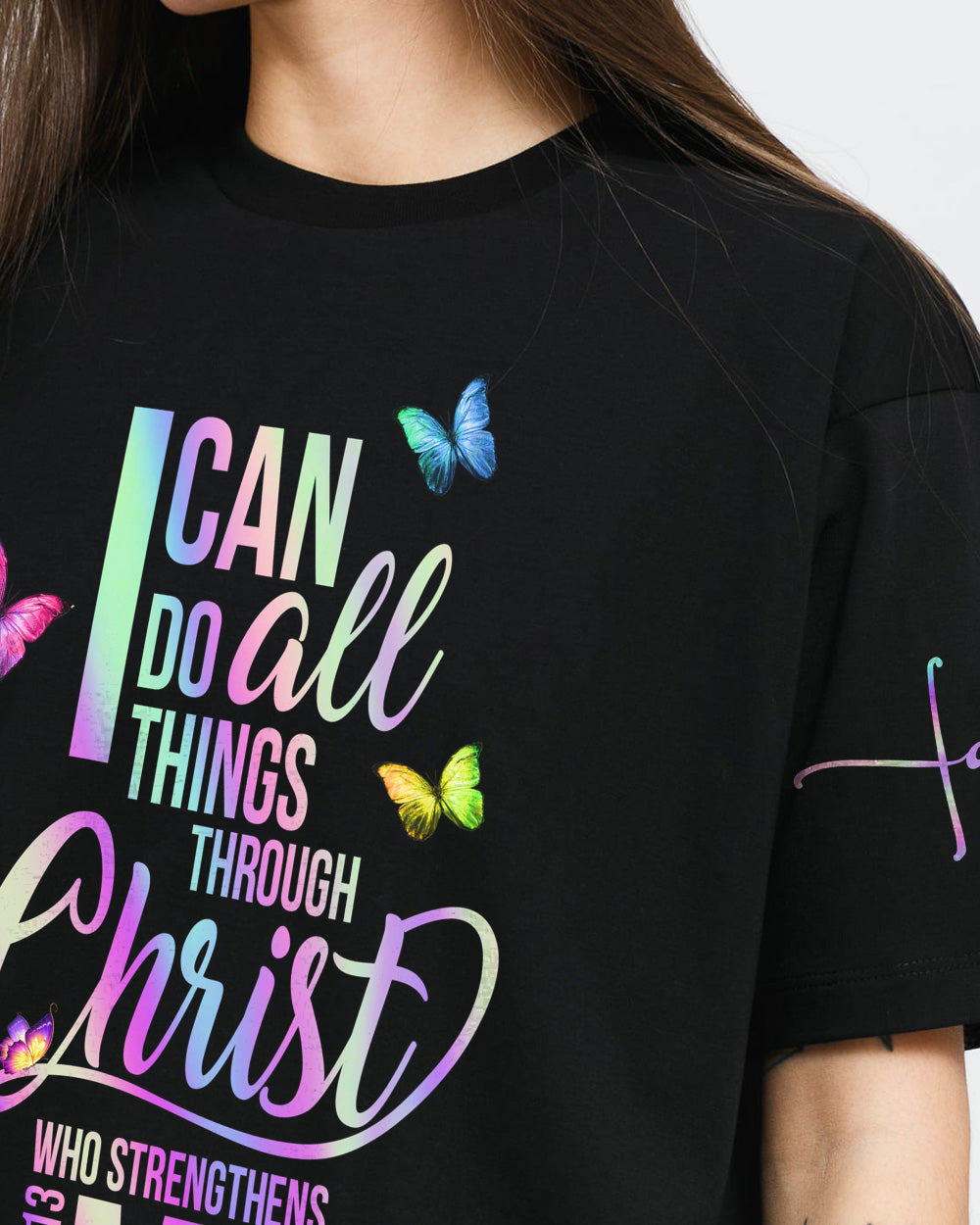 I Can Do All Things Butterfly Women's Christian Tshirt