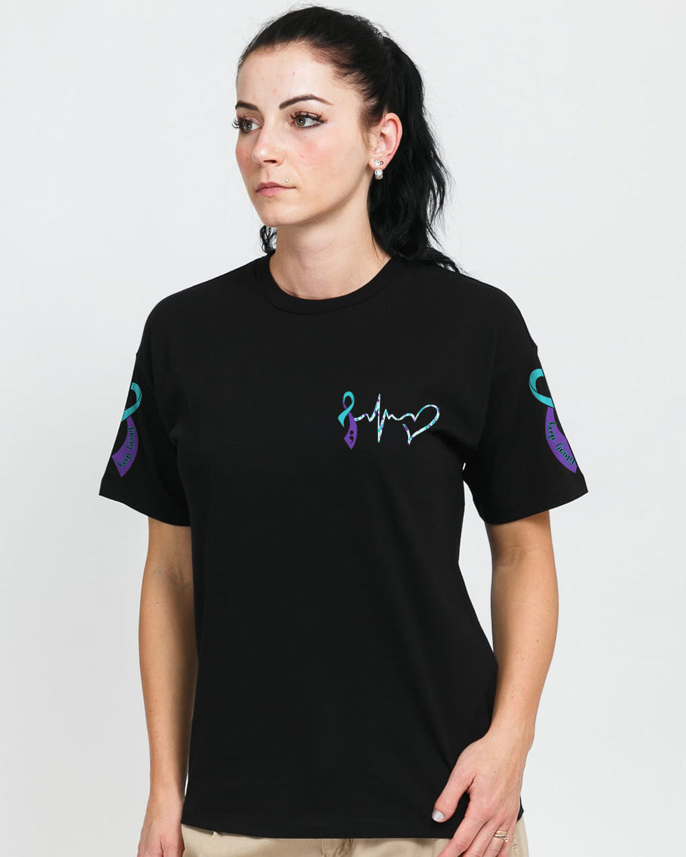 Flag Ribbon Women's Suicide Prevention Awareness Tshirt