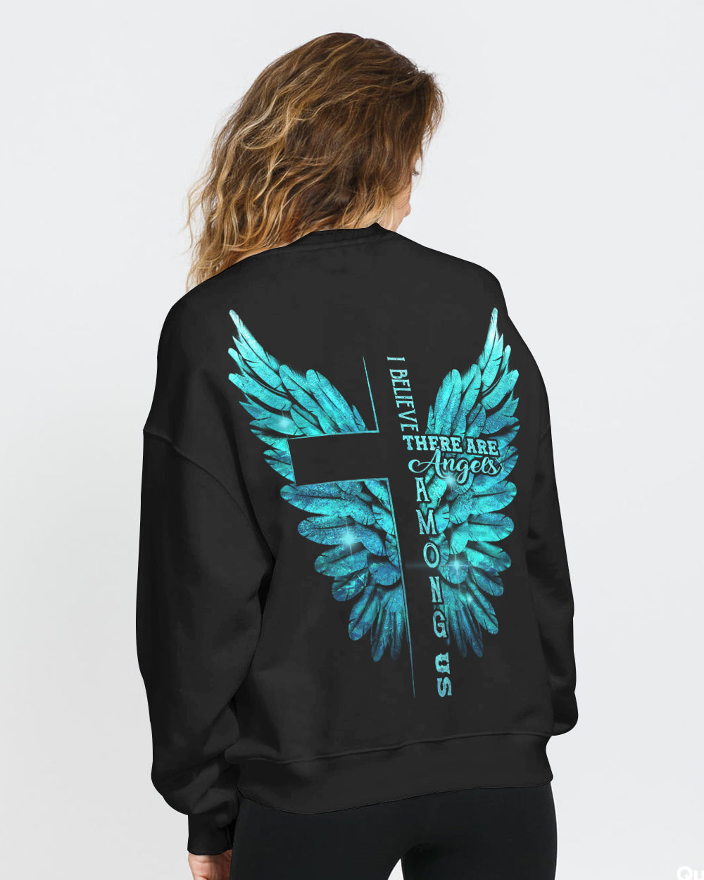 I Believe There Are Angles Among Us Wings Women's Christian Sweatshirt