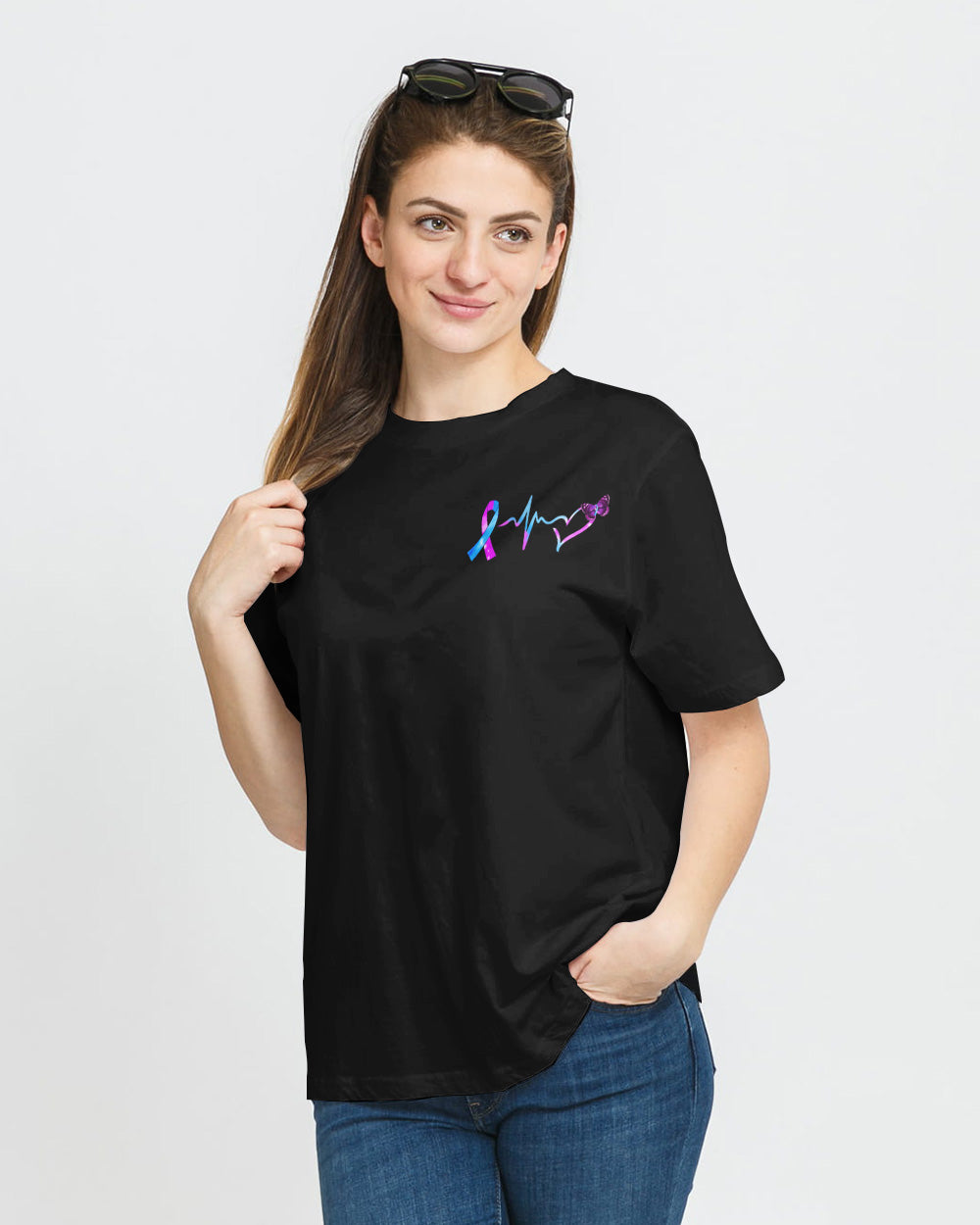 Butterfly Faith Hope Love Heart Women's Suicide Prevention Awareness Tshirt