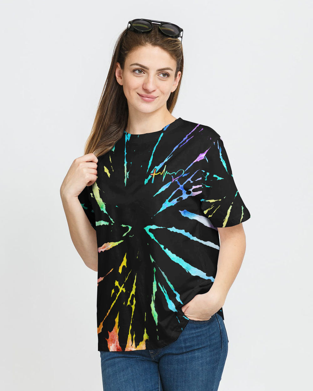 Fé Cross Tie Dye Women's Christian Tshirt