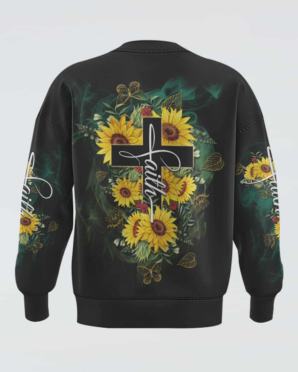 Faith Sunflower Cross Smoke Women's Christian Sweatshirt