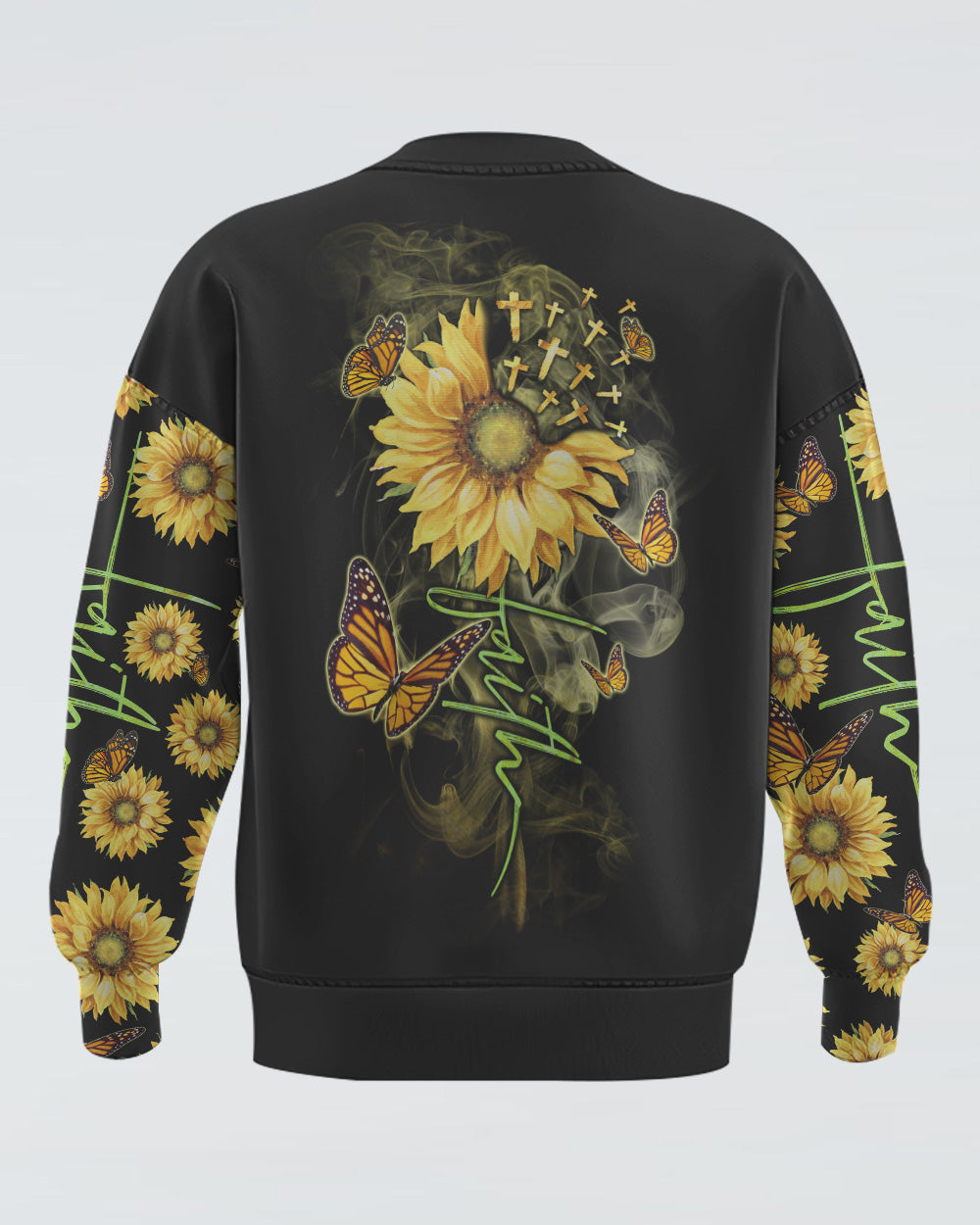 Sunflower Butterfly Faith Smoke Women's Christian Sweatshirt