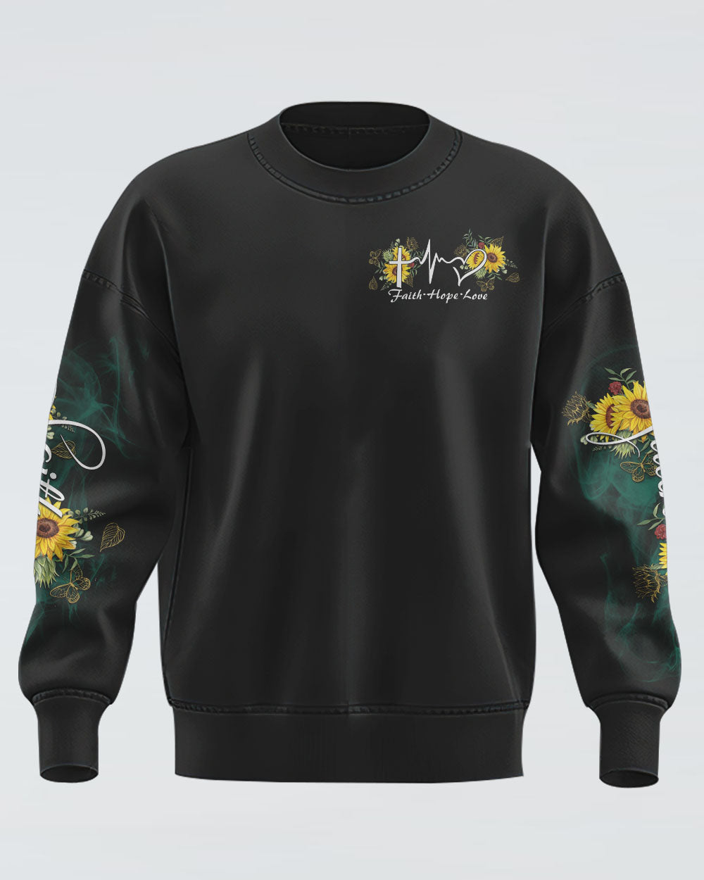 Faith Sunflower Cross Smoke Women's Christian Sweatshirt