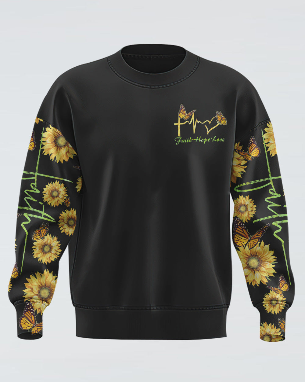 Sunflower Butterfly Faith Smoke Women's Christian Sweatshirt