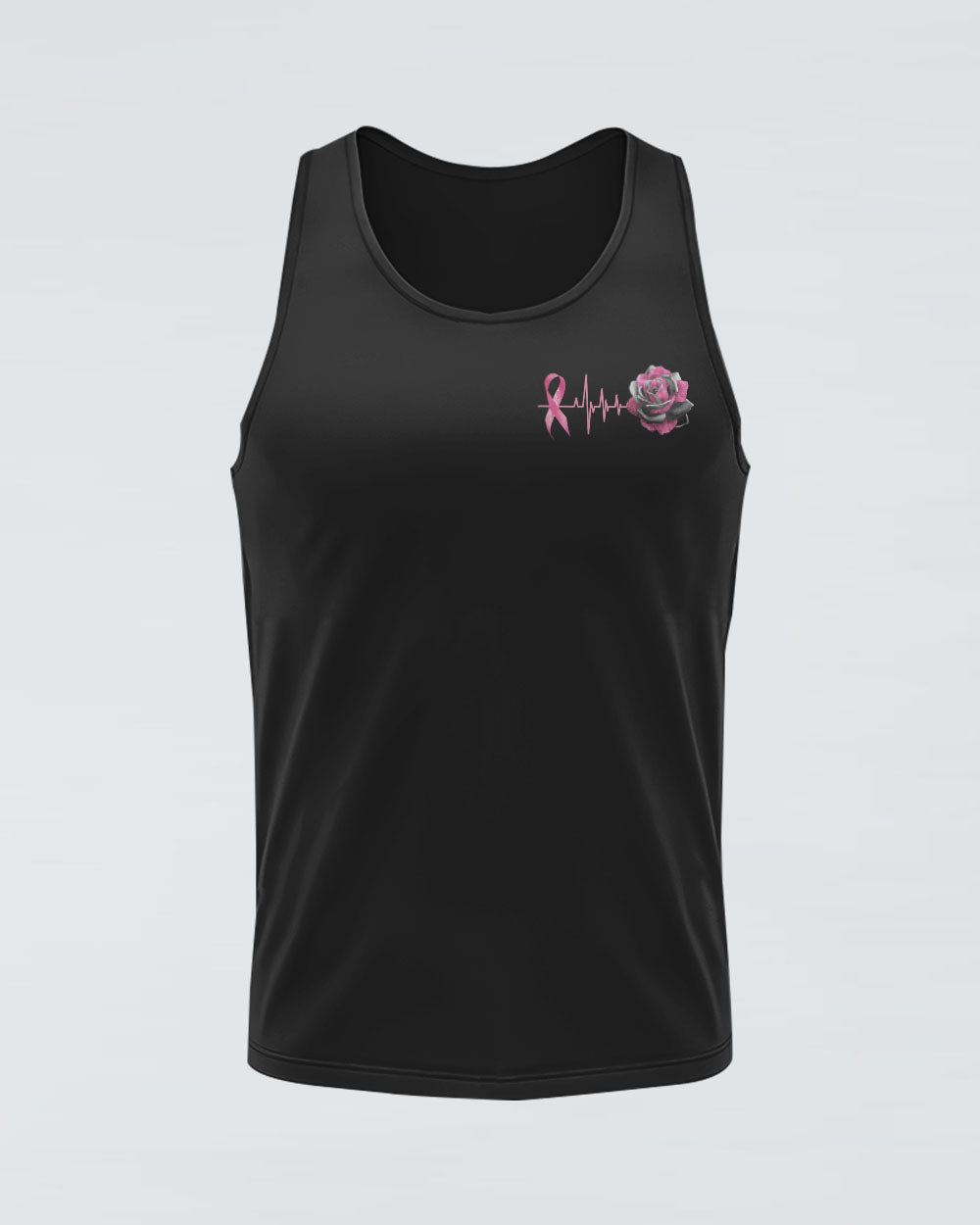 Pink Rose Ribbon Flag Women's Breast Cancer Awareness Tanks