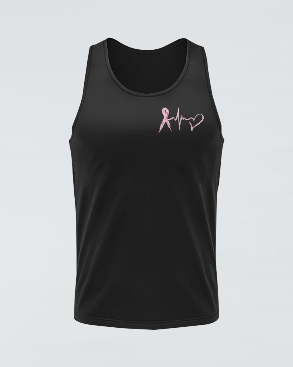 In This Family No One Fights Alone Pink Ribbon Flag Women's Breast Cancer Awareness Tanks