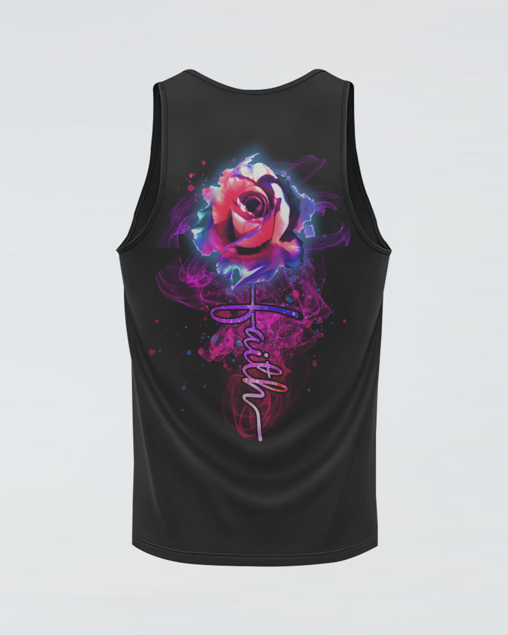 Faith Watercolor Rose Women's Christian Tanks