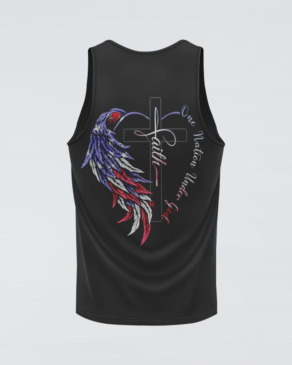 One Nation Under God Heart Wings Women's Christian Tanks