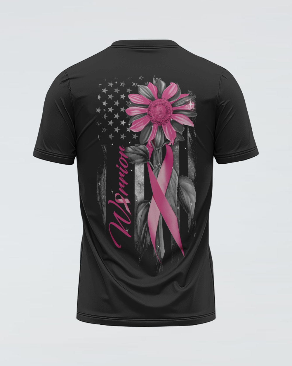 Warrior Sunflower Flag Women's Breast Cancer Awareness Tshirt